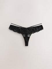 Black Thong Lace Thong - Image 6 of 8