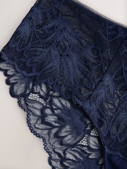 Marinha - Knickersde renda e microfibra - Imagem 8 de 8