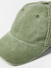 Oliver Bonas Green Washed Bow 100% Cotton Cap Hat - Image 2 of 6