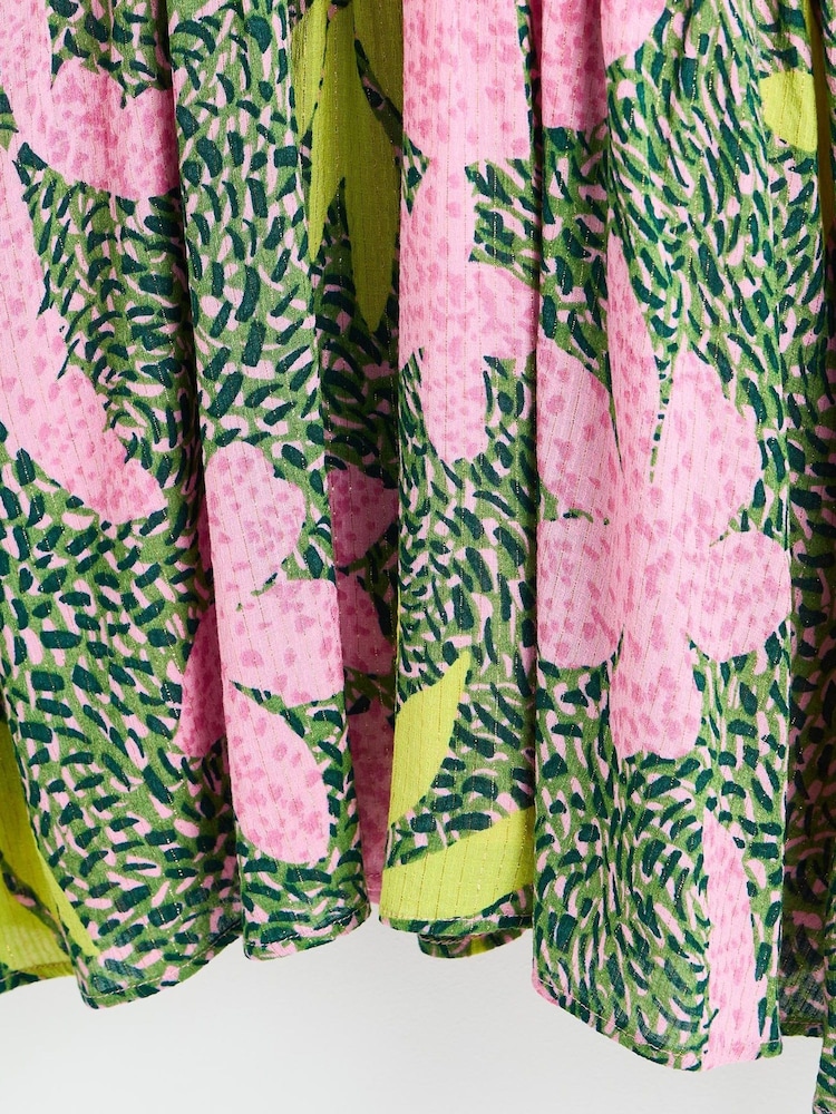 Oliver Bonas Mini Palm Print Shirred Dress - Bild 6 von 6 Oliver Bonas Mini Palm Print Shirred Dress - Bild 6 von 6