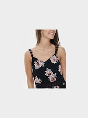 ONLY ONLY Blue Crochet Trim Floral Print Cami Mini Dress - Image 4 of 6