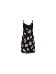 ONLY ONLY Blue Crochet Trim Floral Print Cami Mini Dress - Image 6 of 6