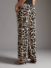 ONLY Black Tile Print Wide Leg Summer Trousers - Image 2 of 5