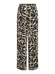 ONLY Black Tile Print Wide Leg Summer Trousers - Image 4 of 5