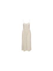 ONLY Cream Linen Blend Cami Button Front Midi Dress - Image 5 of 6