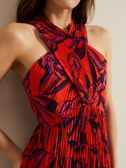 Phase Eight Red Sorella Pleated Midi Dress - Image 4 of 6