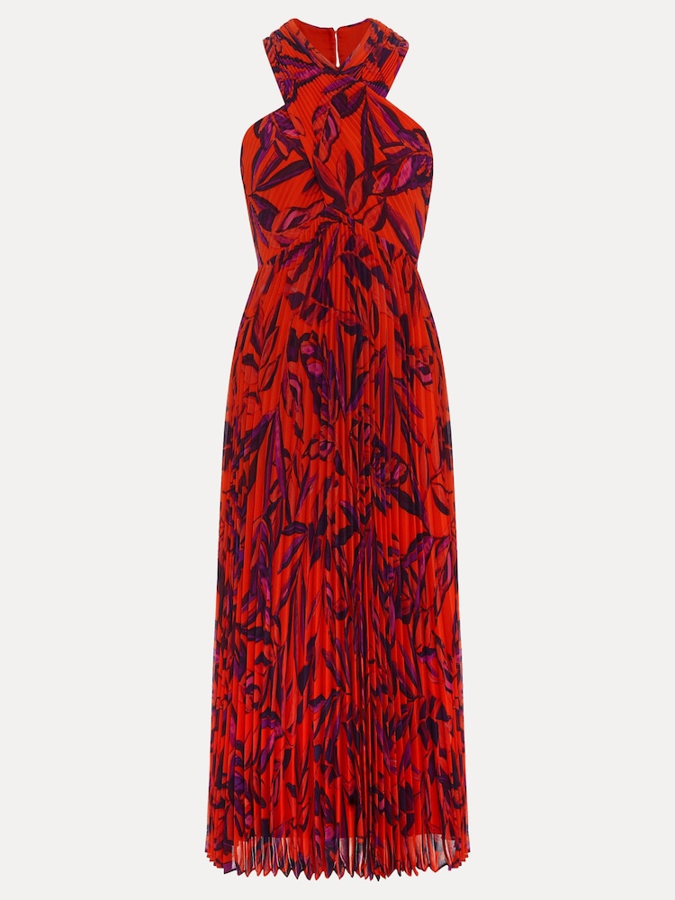 Phase Eight Red Sorella Pleated Midi Dress - Image 6 of 6