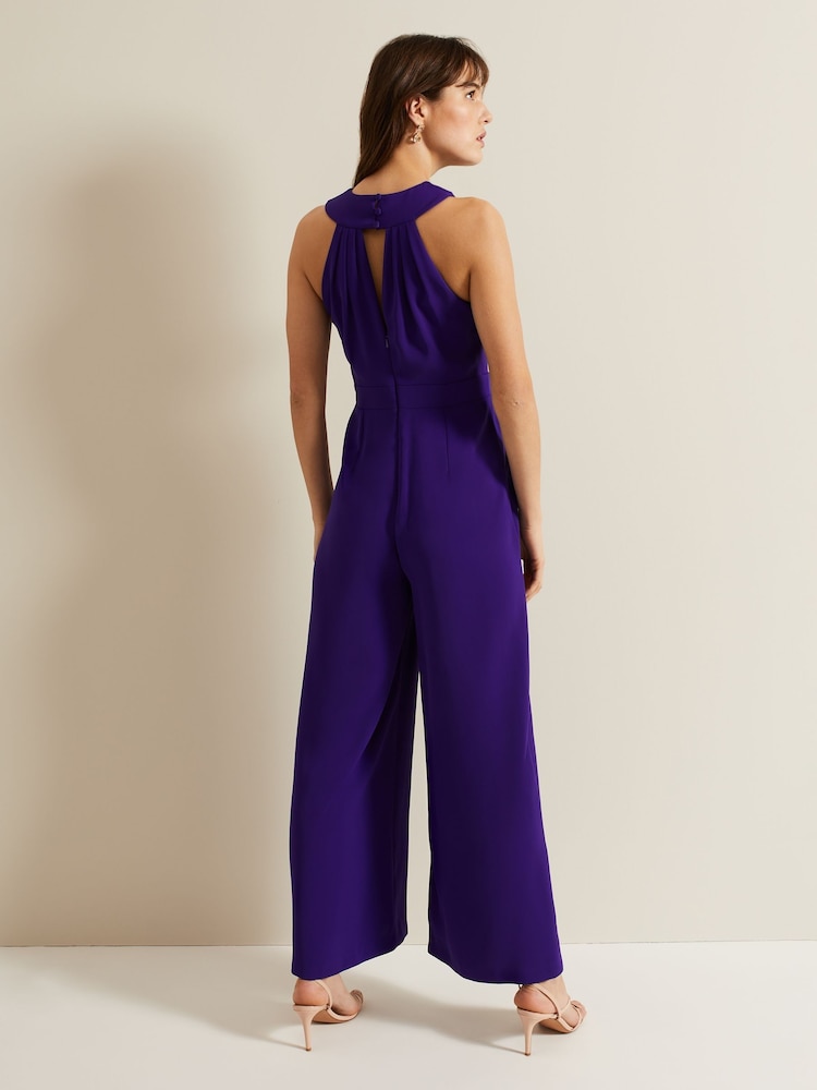 Phase Eight Purple Giorgia Cross Neck Jumpsuit - Image 2 of 6