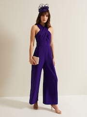 Phase Eight Purple Giorgia Cross Neck Jumpsuit - Image 4 of 6