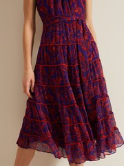 Phase Eight Purple Gillian Halterneck Midi Dress - Image 5 of 6