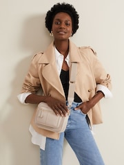 Phase Eight Black Leather Cross-Body Bag - Image 1 of 7