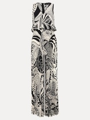 Phase Eight Black Petite Abstract Saskia Pleated Jumpsuit - Image 6 of 6