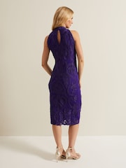 Phase Eight Purple Andrea Tapework Dress - Image 2 of 6