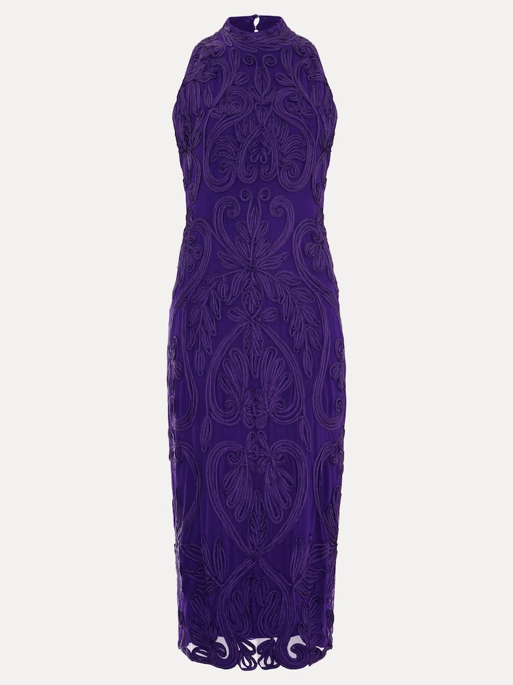 Phase Eight Purple Andrea Tapework Dress - Image 6 of 6