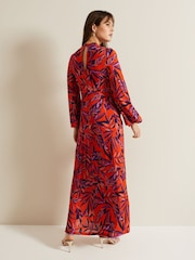 Phase Eight Red Briella Print Jersey Maxi Dress - Image 3 of 8