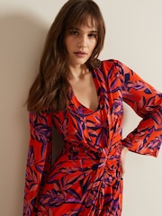 Phase Eight Red Briella Print Jersey Maxi Dress - Image 5 of 8