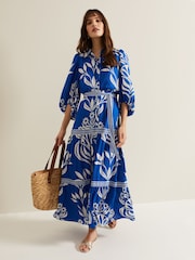 Phase Eight Black Print Coralie Shirt Midaxi Dress - Image 9 of 10