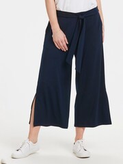 Kaffe Blue Malli Casual Cropped High Waist Trousers - Image 1 of 7
