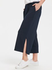 Kaffe Blue Malli Casual Cropped High Waist Trousers - Image 2 of 7