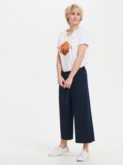 Kaffe Blue Malli Casual Cropped High Waist Trousers - Image 3 of 7