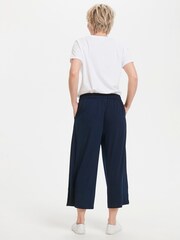 Kaffe Blue Malli Casual Cropped High Waist Trousers - Image 4 of 7