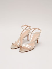 Phase Eight Metallic Leather Barely There Strappy Sandals - Image 2 of 7
