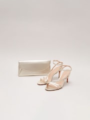 Phase Eight Metallic Leather Barely There Strappy Sandals - Image 5 of 7
