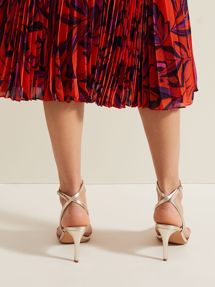 Phase Eight Metallic Leather Barely There Strappy Sandals - Image 7 of 7