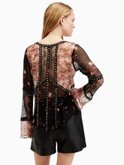 AllSaints Black Florence Kora Top - Image 5 of 6