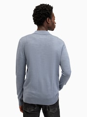 AllSaints Blue Mode Merino Longsleeve Polo Shirt - Image 2 of 5