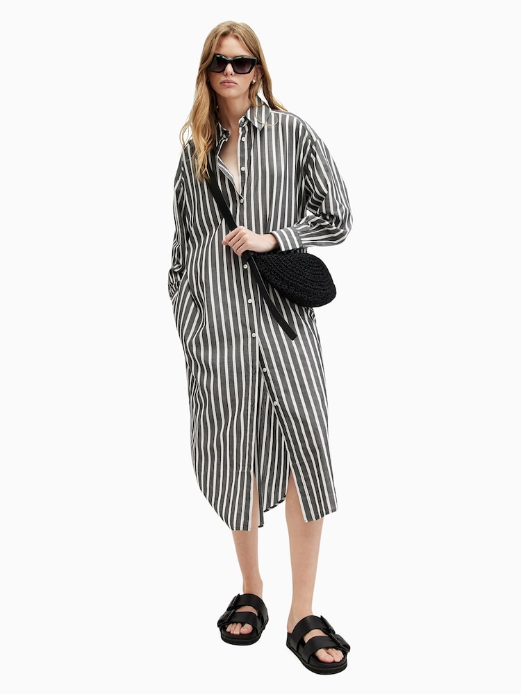 AllSaints Black Ani Shirt Dress - Image 1 of 1