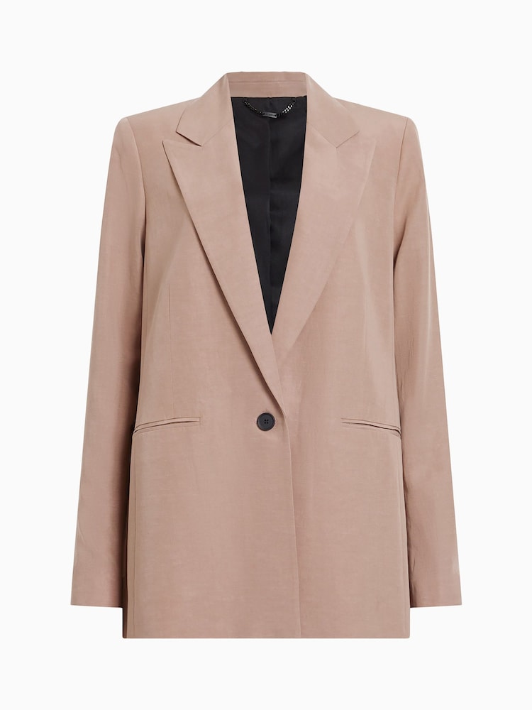 AllSaints Brown Deri Lyn Blazer - Image 8 of 8 AllSaints Brown Deri Lyn Blazer - Image 8 of 8