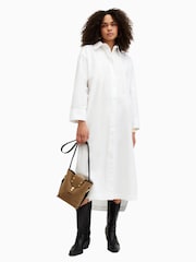 AllSaints White Imogen 100% Cotton Shirt Dress - Image 1 of 8