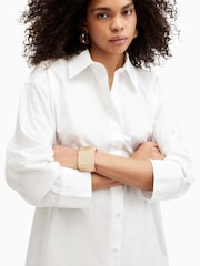 AllSaints White Imogen 100% Cotton Shirt Dress - Image 2 of 8