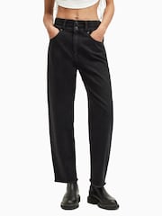 AllSaints Black Hailey Fray Jeans - Image 1 of 8