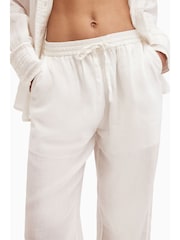 AllSaints White Jade Linen Trousers - Image 3 of 6