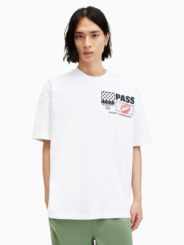 AllSaints White Pass Crew Neck T-Shirt - Image 1 of 7