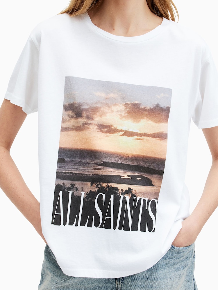 AllSaints White 100% Cotton Dia Grace T-Shirt - Image 2 of 6
