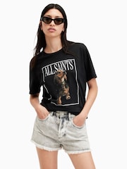 AllSaints Black Boyfriend Pepper T-Shirt - Image 1 of 5