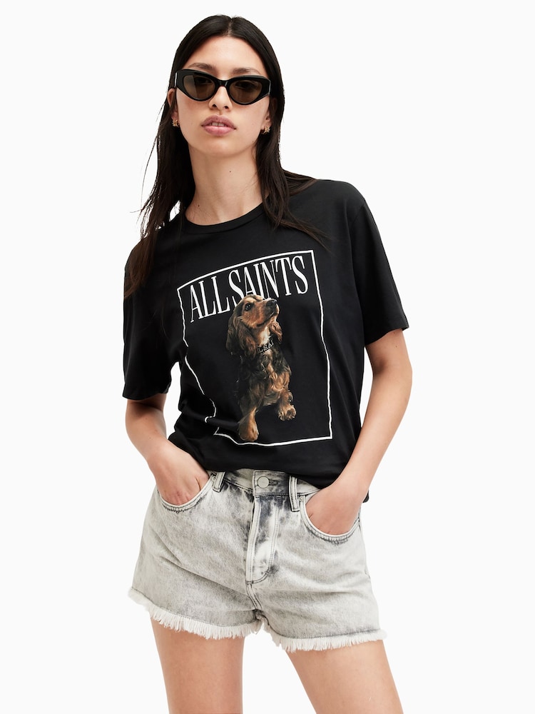 AllSaints Black Boyfriend Pepper T-Shirt - Image 1 of 5