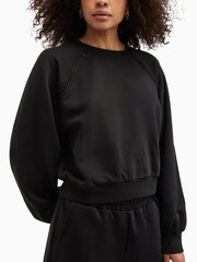 AllSaints Black Ewelina 100% Cottton Sweatshirt - Image 4 of 7