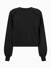 AllSaints Black Ewelina 100% Cottton Sweatshirt - Image 7 of 7