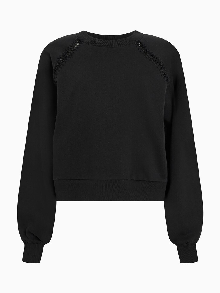 AllSaints Black Ewelina 100% Cottton Sweatshirt - Image 7 of 7