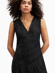 AllSaints Black Avania Short Sleeve Dress - Image 2 of 9