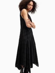 AllSaints Black Avania Short Sleeve Dress - Image 5 of 9