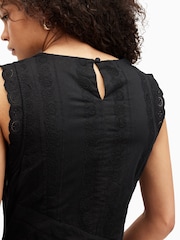 AllSaints Black Avania Short Sleeve Dress - Image 7 of 9