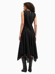 AllSaints Black Avania Short Sleeve Dress - Image 8 of 9