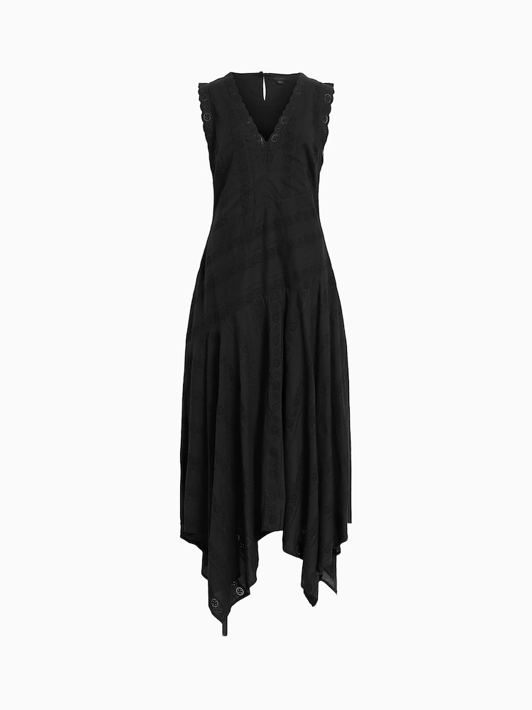 AllSaints Black Avania Short Sleeve Dress - Image 9 of 9
