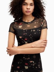 AllSaints Black Hanna Kora Short Sleeve Dress - Image 2 of 5
