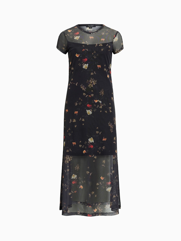 AllSaints Black Hanna Kora Short Sleeve Dress - Image 5 of 5